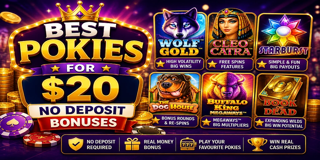Best Pokies For $20 No Deposit Bonuses