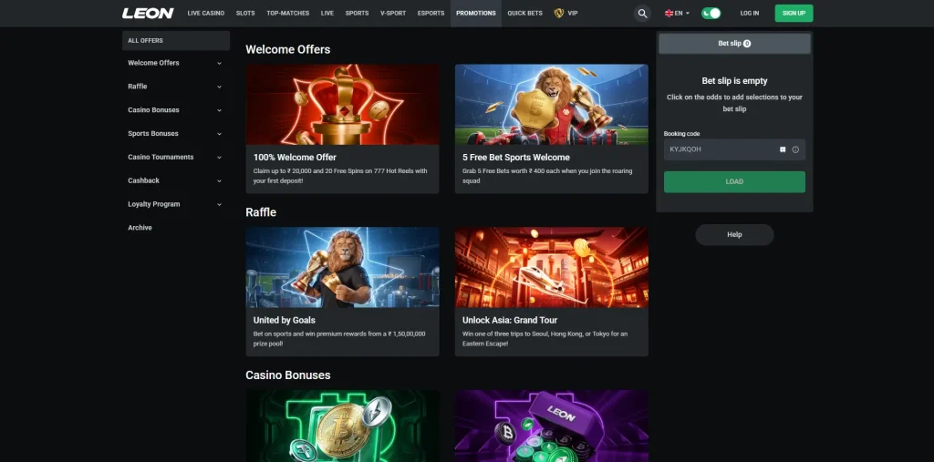 Other Promotions & Bonuses At Leon Casino