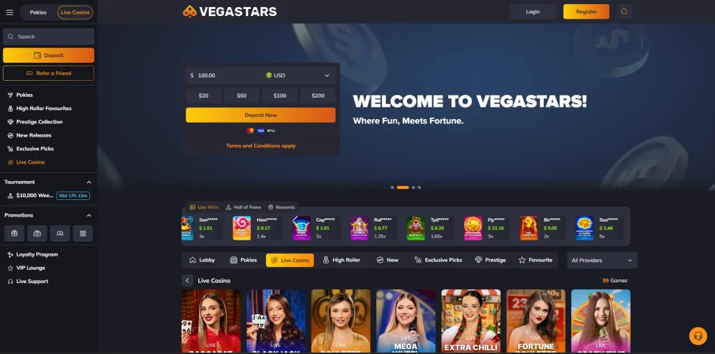 Payment Methods At Vegastar Casino