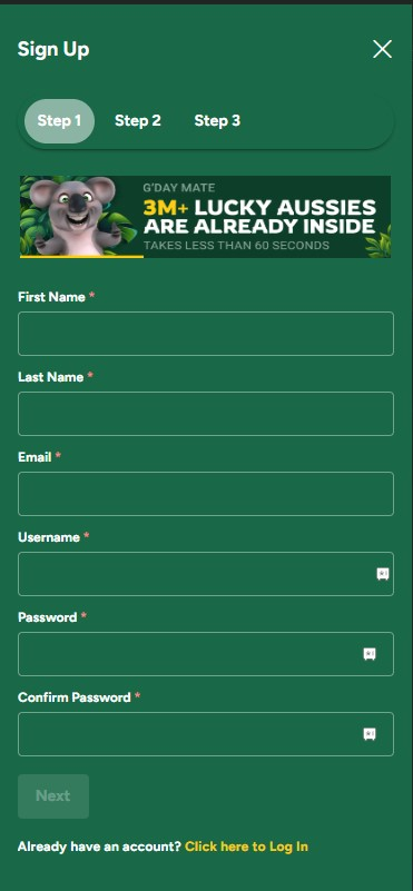 Creating An Account At Fair Go Casino 
