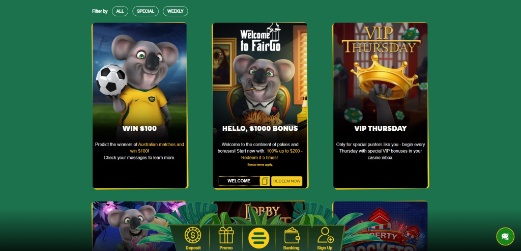 Fair Go Casino Bonus And Promotions